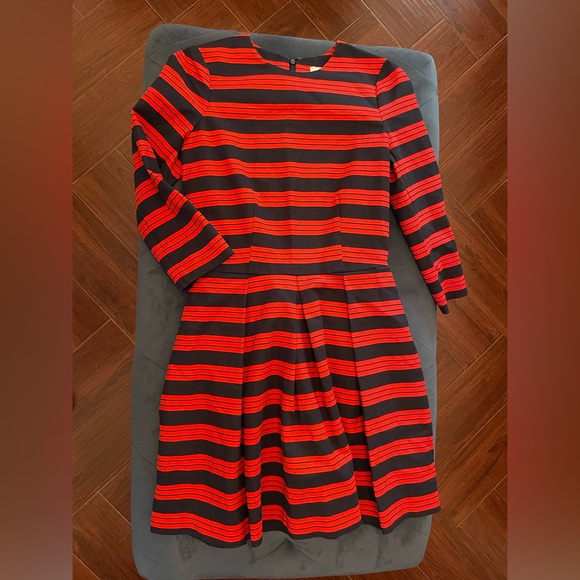 Navy and red striped work, brunch, church dress, cute long sleeved. - Picture 1 of 3